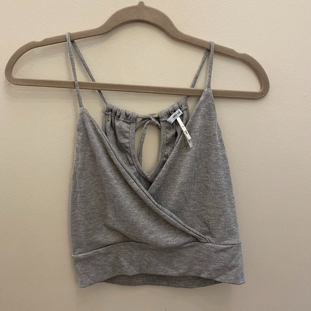 Kimchi Blue Wrap Crop Top Grey